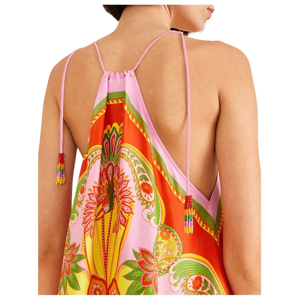 Farm Rio NWT SZ LGE Beach‎ Toucans Scarf Lenzing Ecovero viscose mini dress - Picture 3 of 16